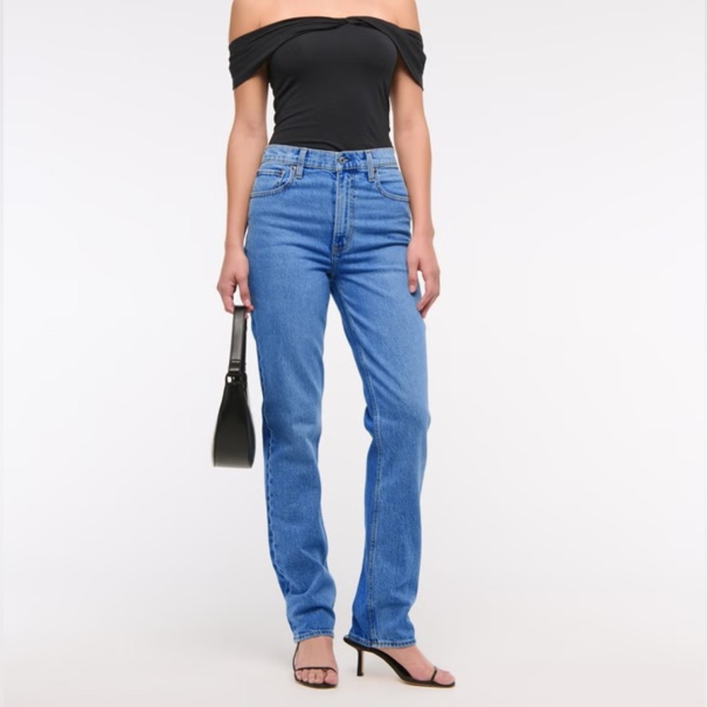 Abercrombie the 90s straight ultra high rise curve love